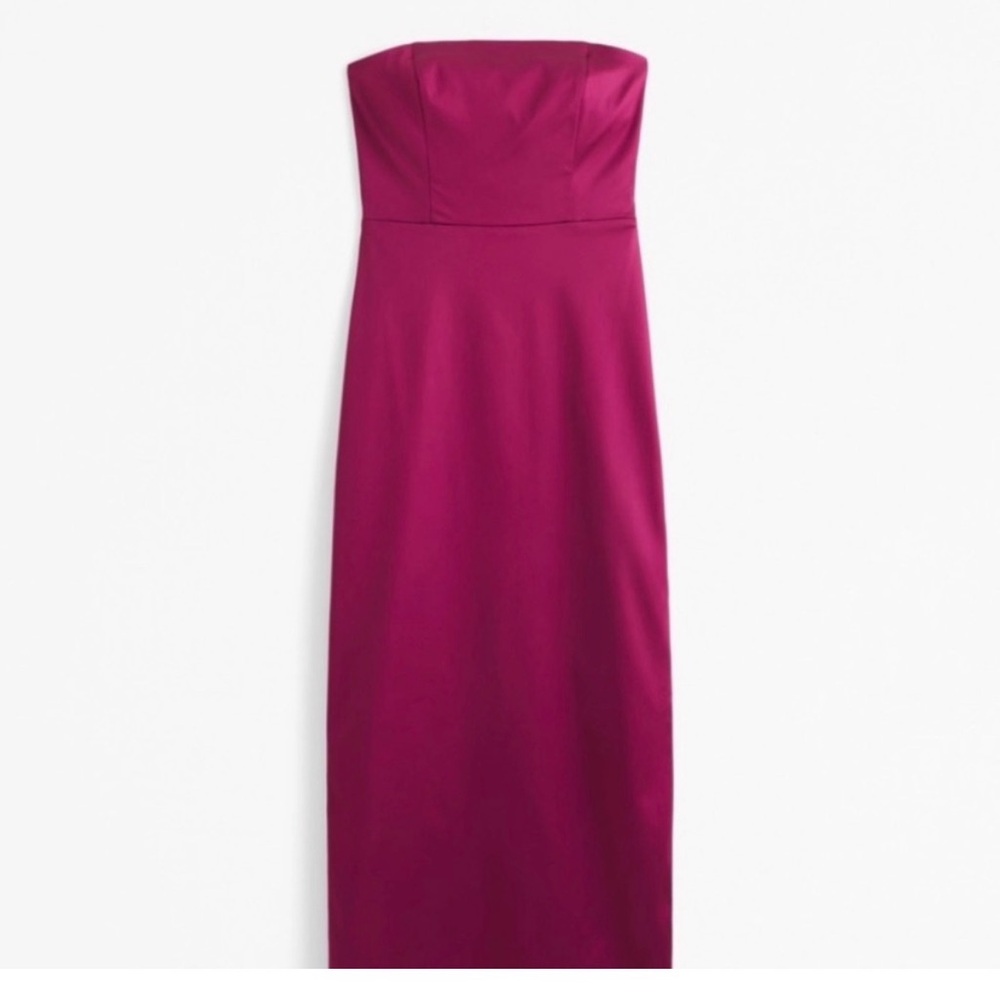 Abercrombie Strapless Satin Sculpt Maxi Dress - Picture 5 of 12